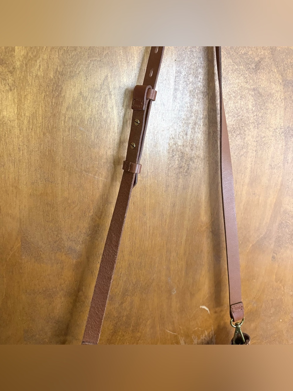 Madewell Leather Medium Transport Tote Purse English Saddle Brown Crossbody Bag - Picture 8 of 13